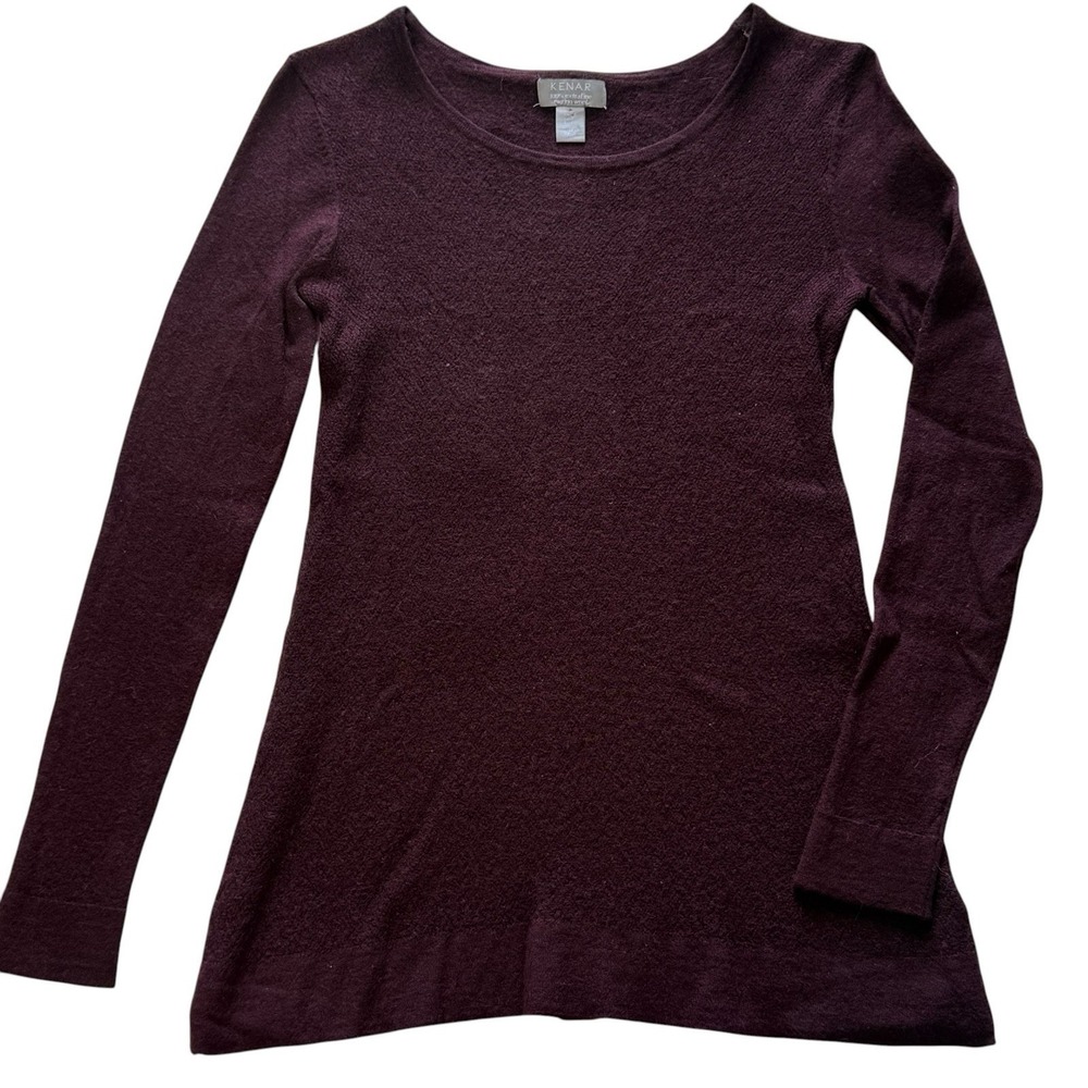 Kenar Womens Sweater Size Small Purple Merino Wool Long Sleeve Button Back